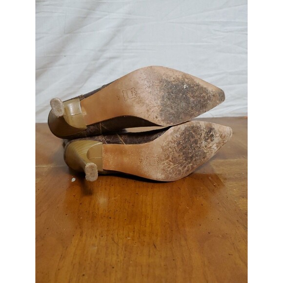 Los Canelos* Brown Flower Mexican Ostrich Ankle Mid Calf Bootie Boots Size 7 - Picture 6 of 8